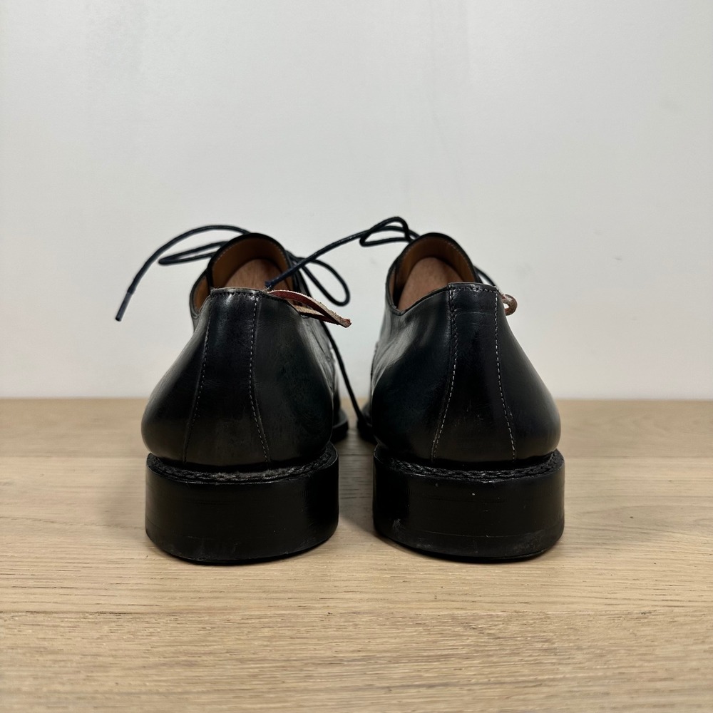 Mezlan Custom Oxford Shoes Mens 14 M Black Leather Brogue Wingtip Dress Shoes - Picture 5 of 14